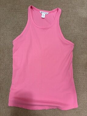 Athleta Bright Pink Ribbed High-Neck Tank